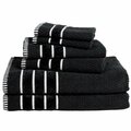 Bedford Home 100 Percent Cotton Rice Weave 6 Piece Towel Set - Black 67A-27520